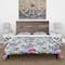Designart 'Blue Bird And Blue and Purple Blossoming Flowers' Floral Bedding Set - Duvet Cover & Shams